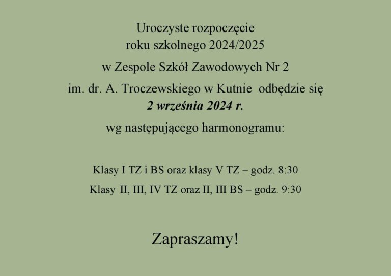 Read more about the article Rozpoczęcie roku szkolnego