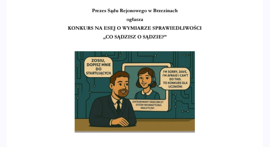 Read more about the article UWAGA – Konkurs o wymiarze sprawiedliwości